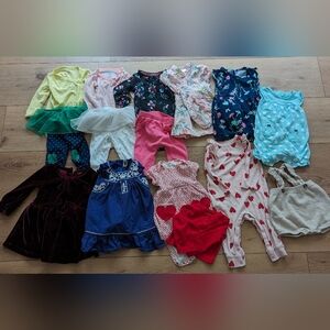 6-9M girls Lot Outfits Rompers Dresses Baby 9m Hearts Velvet Cat & Jack Ruffles